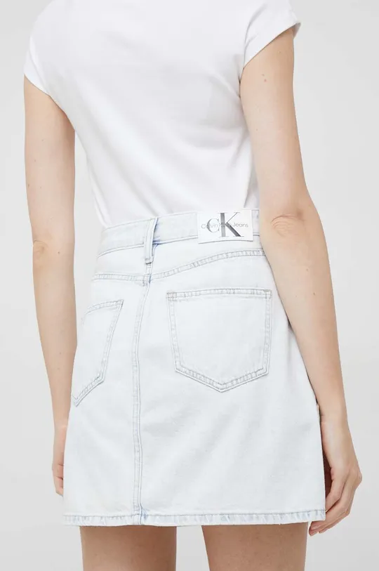 Rifľová sukňa Calvin Klein Jeans  100 % Bavlna