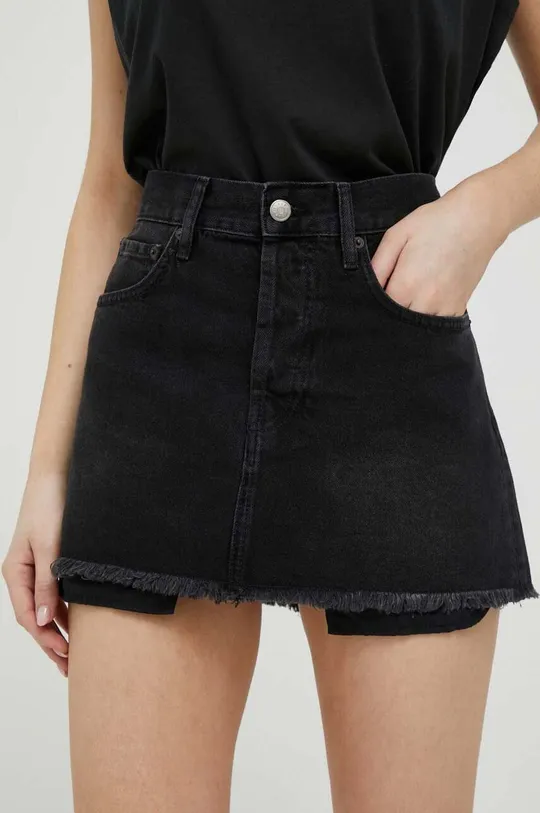 czarny Sisley spódnica jeansowa