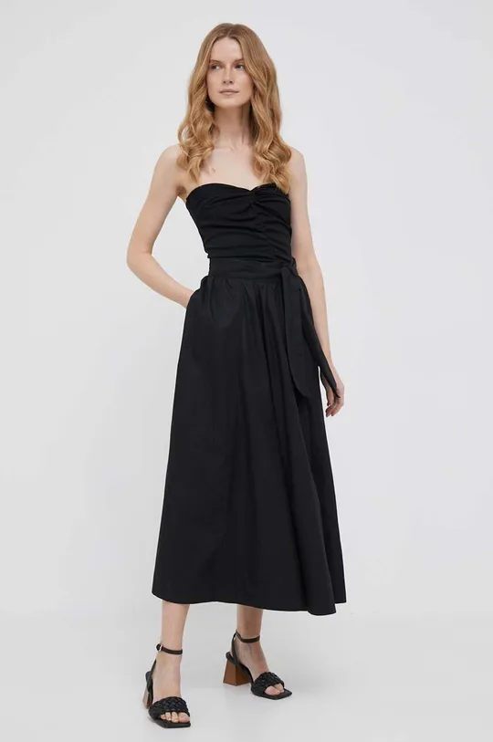 Βαμβακερή φούστα Sisley μαύρο