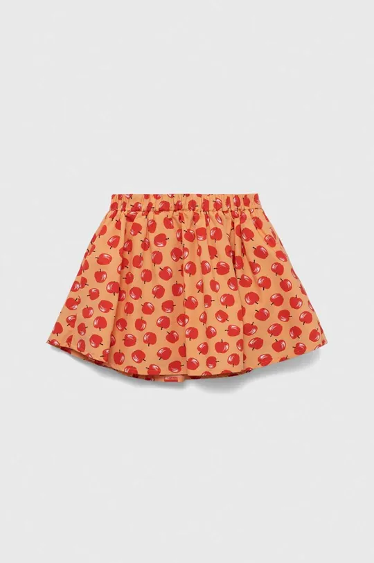 Детская хлопковая юбка United Colors of Benetton оранжевый