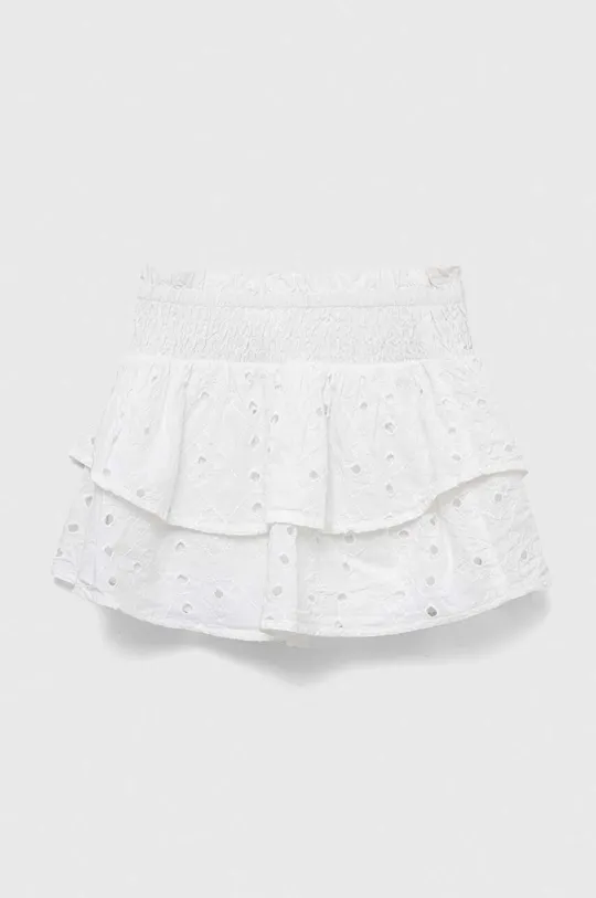 biela Dievčenská bavlnená sukňa Abercrombie & Fitch Dievčenský