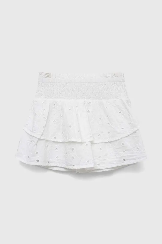 Dievčenská bavlnená sukňa Abercrombie & Fitch biela