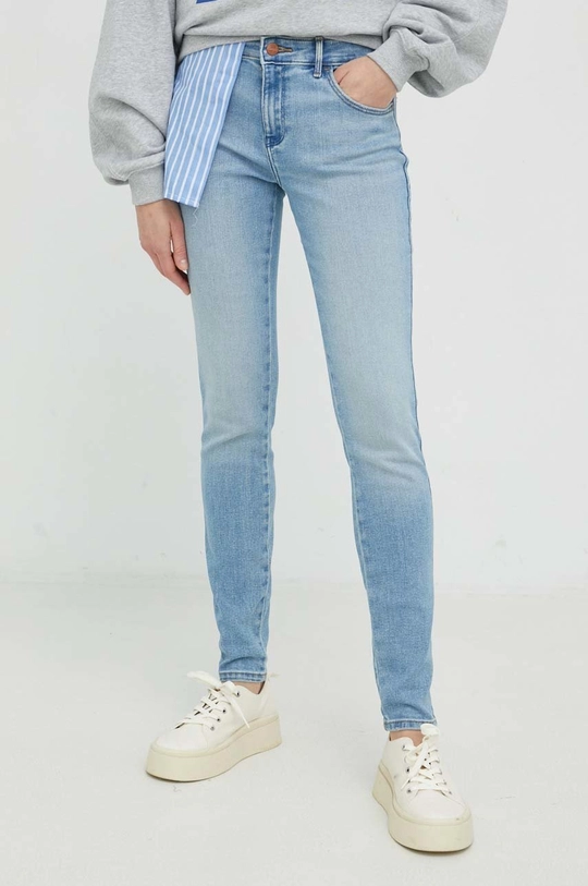 plava Traperice Wrangler Skinny White Noise Ženski