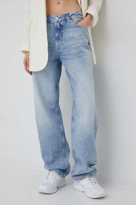 μπλε Τζιν παντελόνι Calvin Klein Jeans 90s Straight Γυναικεία