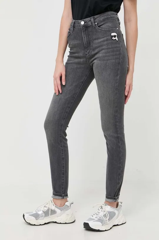 szary Karl Lagerfeld jeansy Ikonik 2.0 Damski