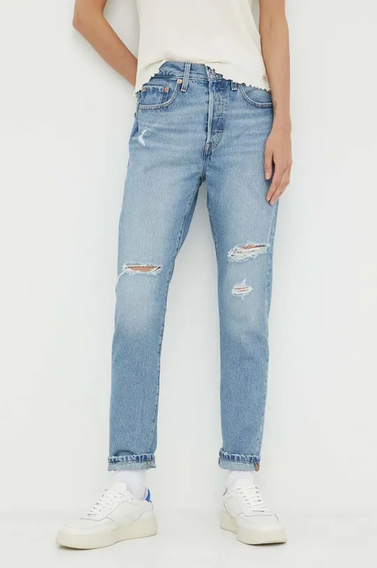 niebieski Levi's jeansy 501 SKINNY Damski