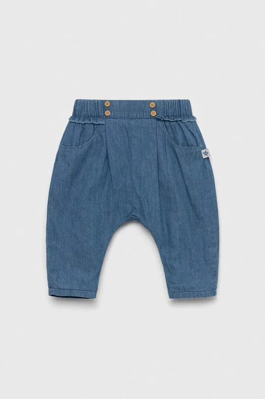 голубой Хлопковые штаны для младенцев United Colors of Benetton Для девочек