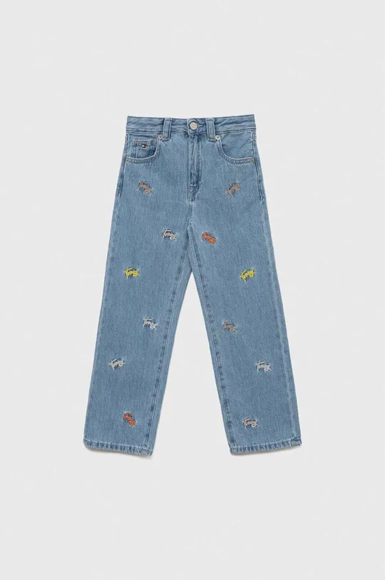 stalowy niebieski Tommy Hilfiger jeansy dziecięce Dziewczęcy