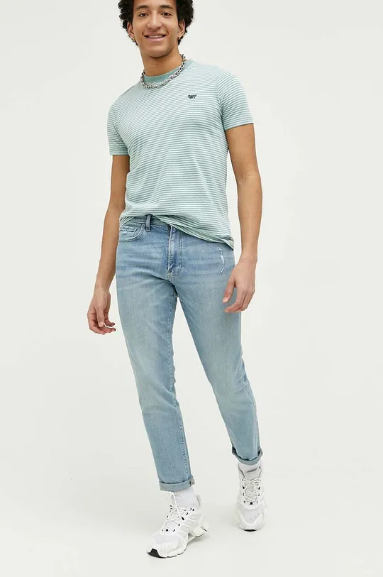 niebieski Abercrombie & Fitch jeansy Athletic Slim Męski
