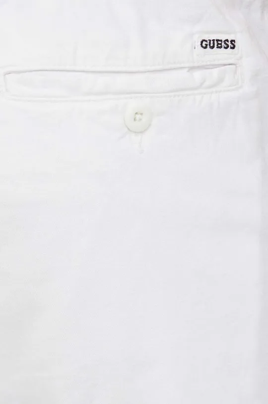 λευκό Παντελόνι με λινό μείγμα Guess
