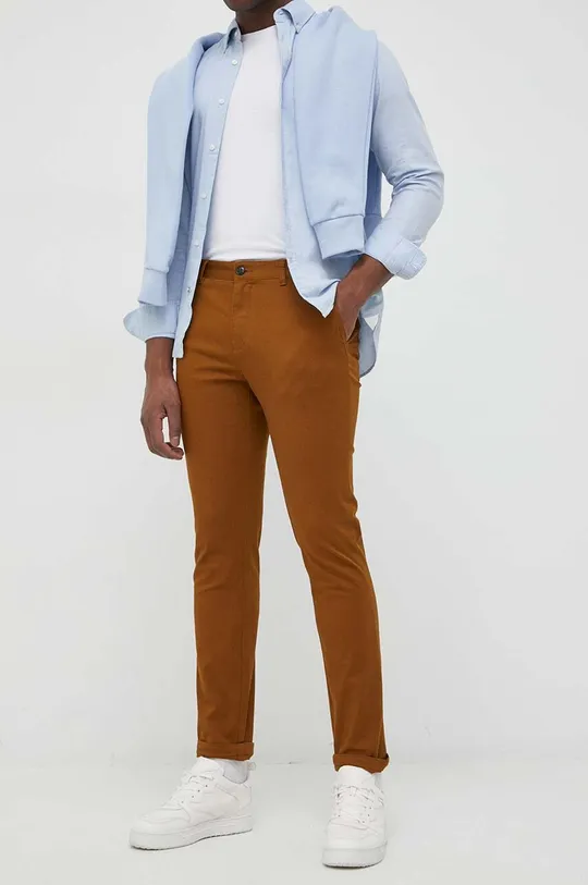 brązowy Sisley spodnie Męski