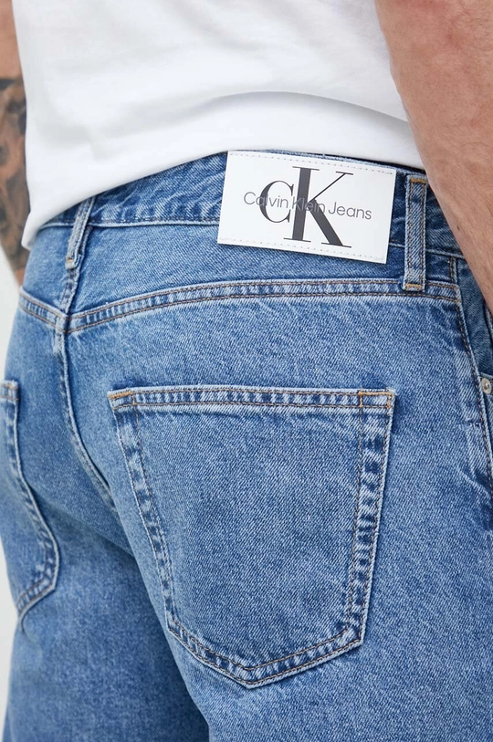 modra Bombažne kavbojke Calvin Klein Jeans