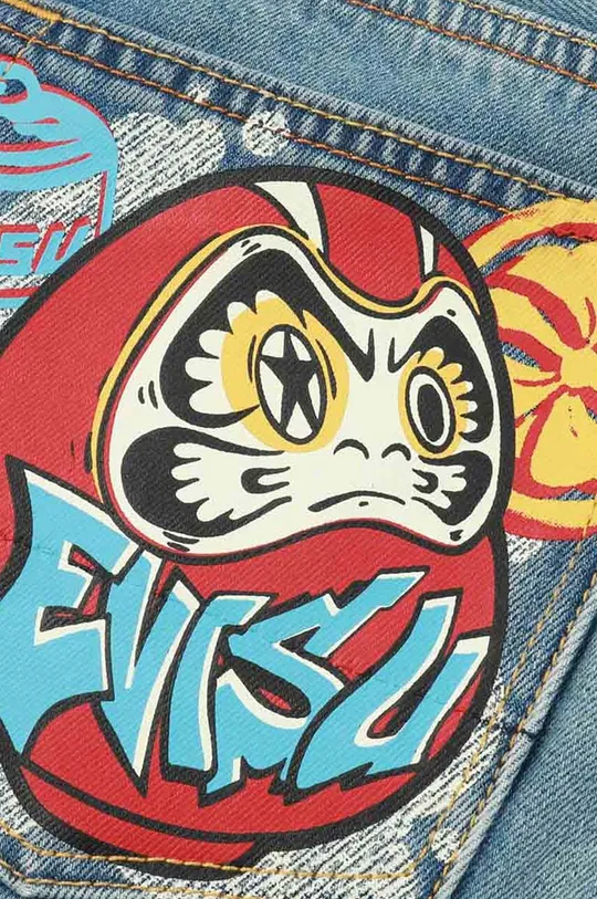 Traperice Evisu Graffiti Daruma Pocket Printed Jeans