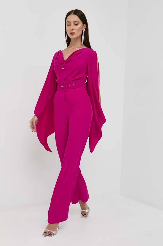 Ολόσωμη φόρμα με μετάξι Luisa Spagnoli ροζ