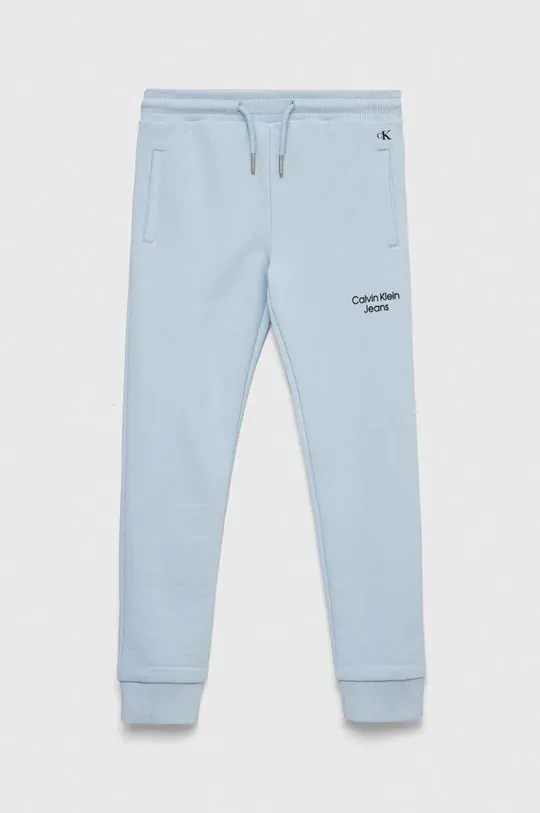 jasny niebieski Calvin Klein Jeans spodnie dresowe dziecięce Chłopięcy