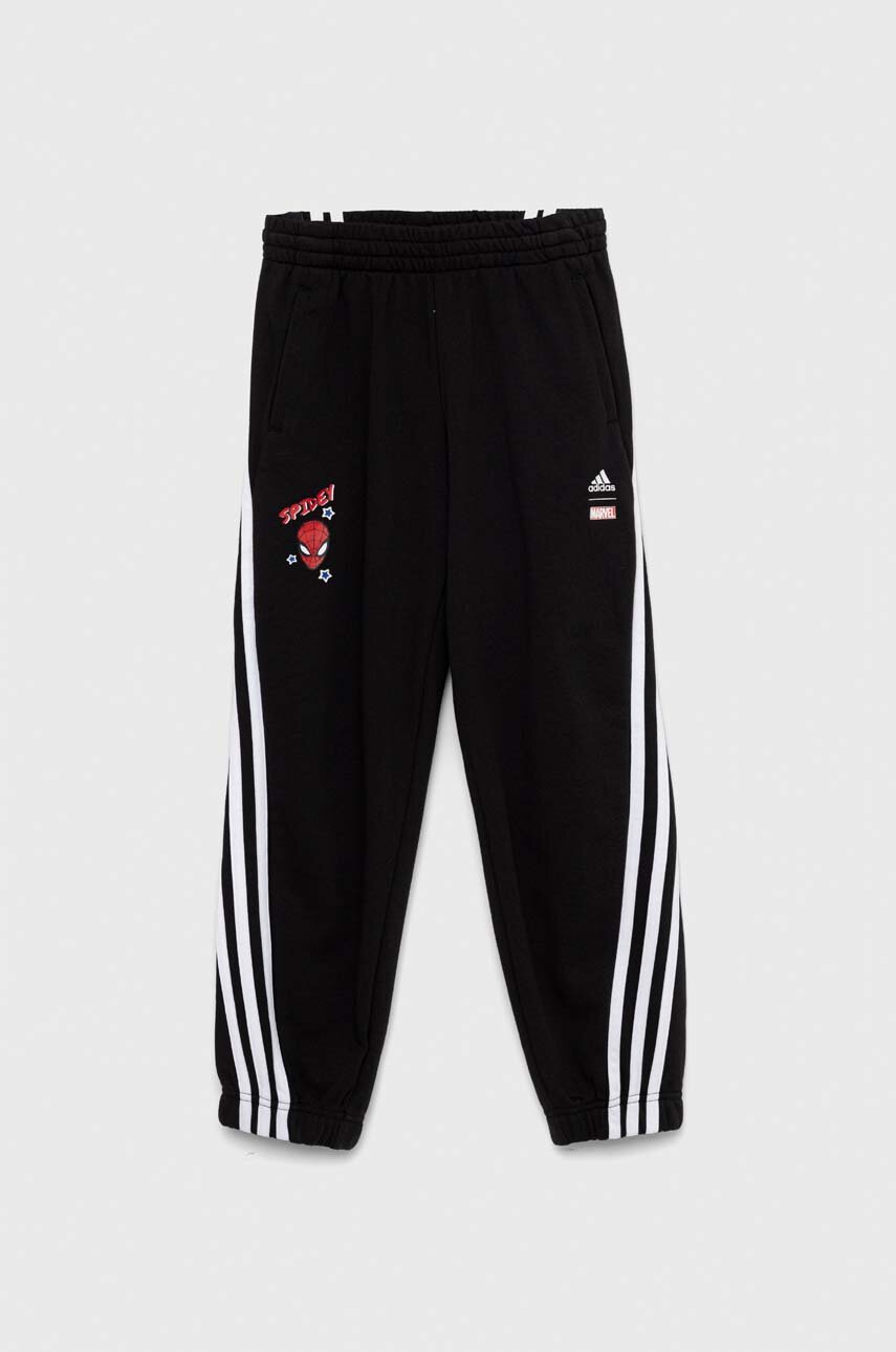 černá Dětské tepláky adidas LB DY SM x Marvel Chlapecký