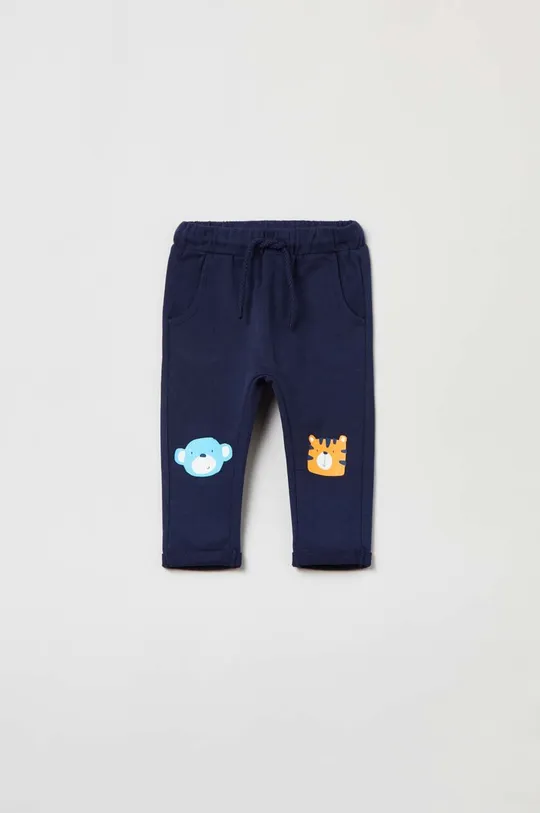 niebieski OVS spodnie dresowe bawełniane niemowlęce Chłopięcy