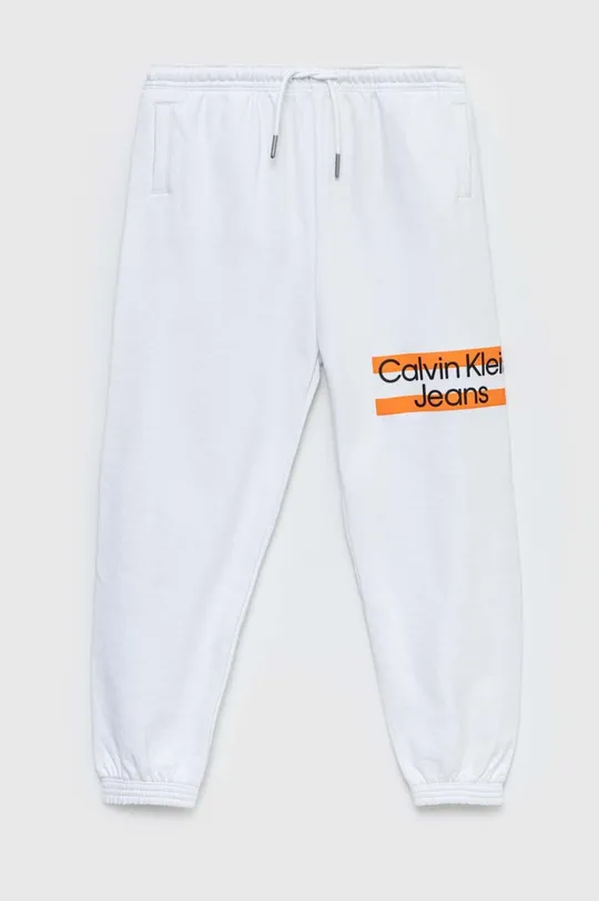 λευκό Παιδικό βαμβακερό παντελόνι Calvin Klein Jeans Για αγόρια