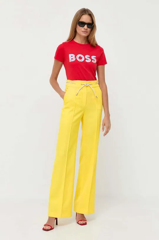 Παντελόνι BOSS κίτρινο