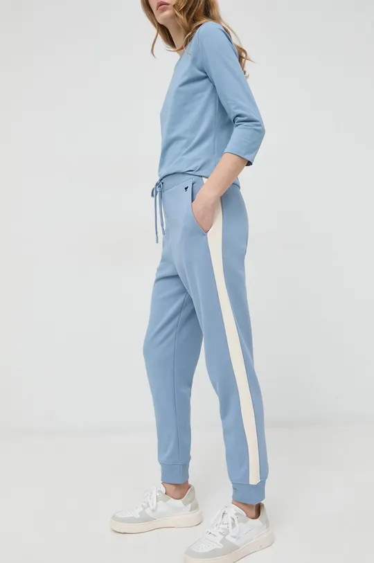 μπλε Βαμβακερό παντελόνι Weekend Max Mara Γυναικεία