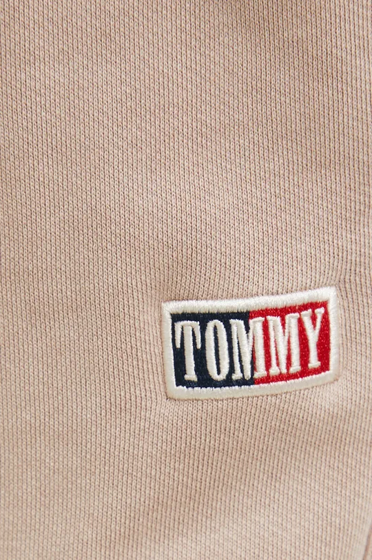 brązowy Tommy Jeans spodnie dresowe bawełniane