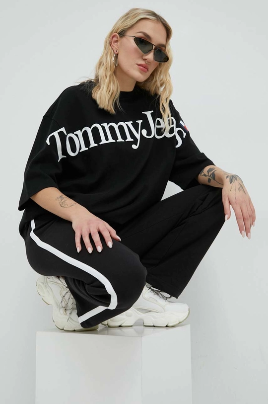 Spodnji del trenirke Tommy Jeans črna