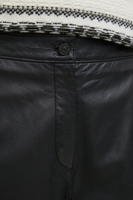 czarny PS Paul Smith spodnie skórzane