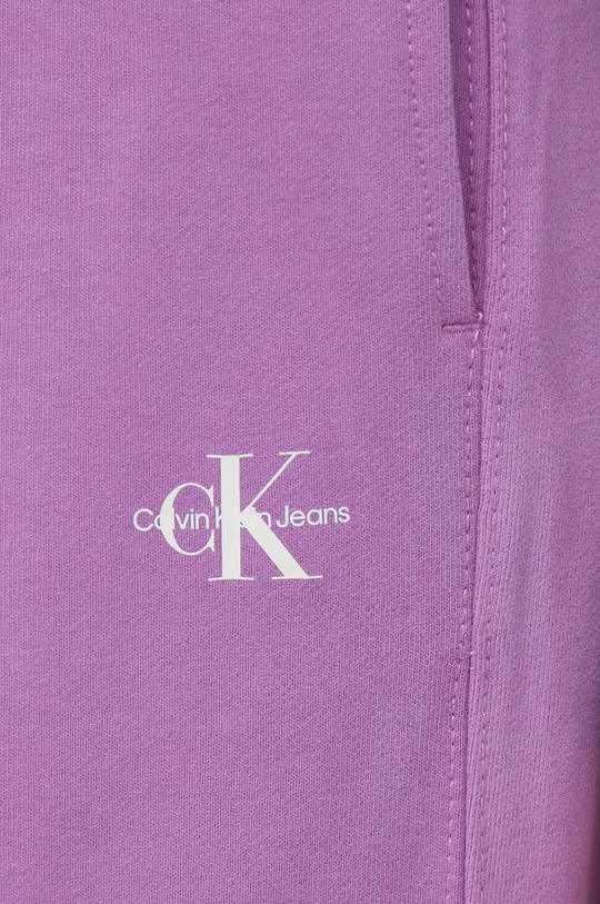 vijolična Bombažen spodnji del trenirke Calvin Klein Jeans