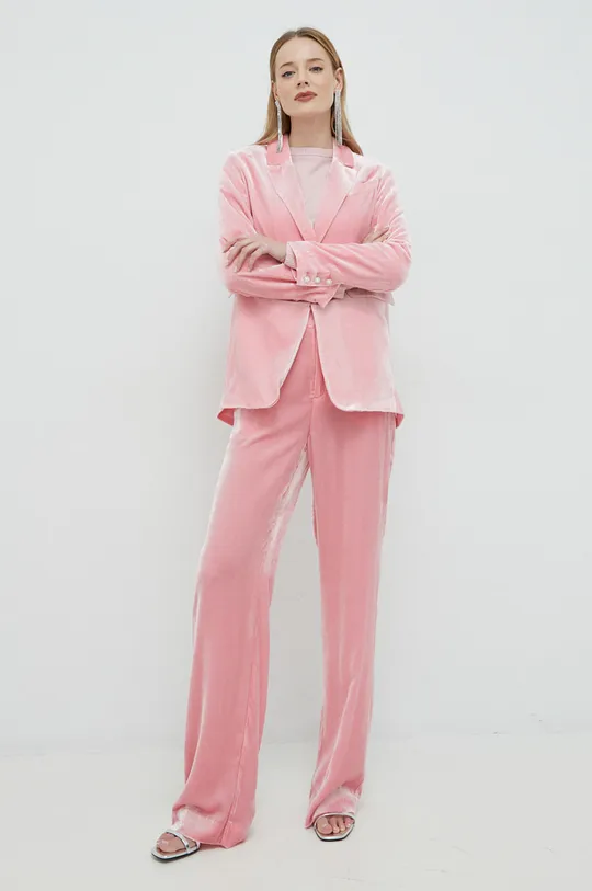 Παντελόνι με μετάξι Custommade Pamela ροζ