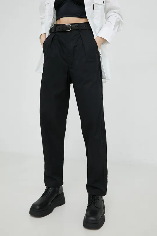 czarny G-Star Raw spodnie bawełniane Damski