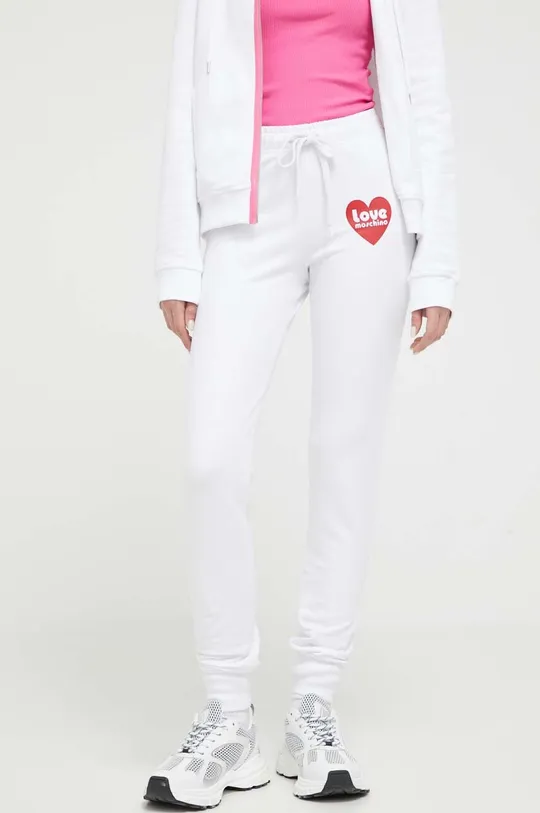 λευκό Παντελόνι φόρμας Love Moschino Γυναικεία
