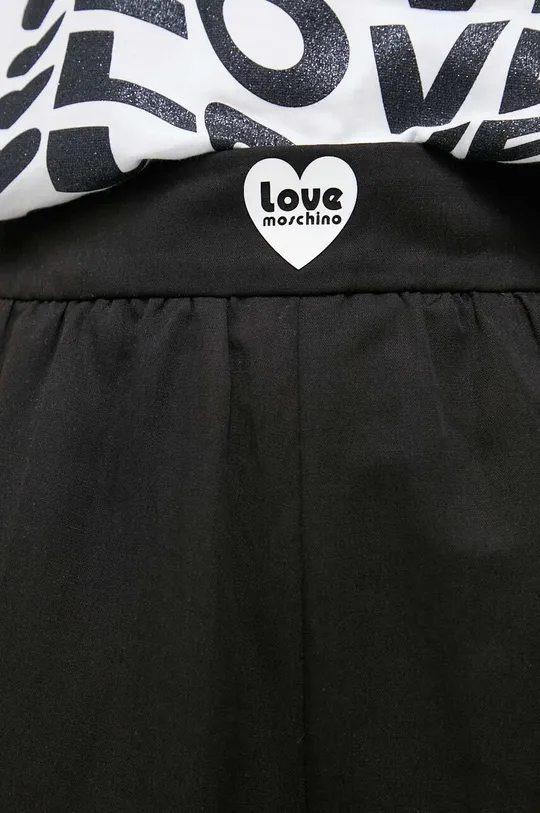 czarny Love Moschino spodnie z domieszką lnu