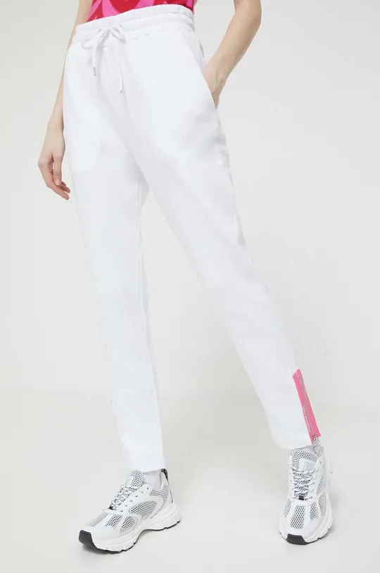 λευκό Βαμβακερό παντελόνι Love Moschino Γυναικεία