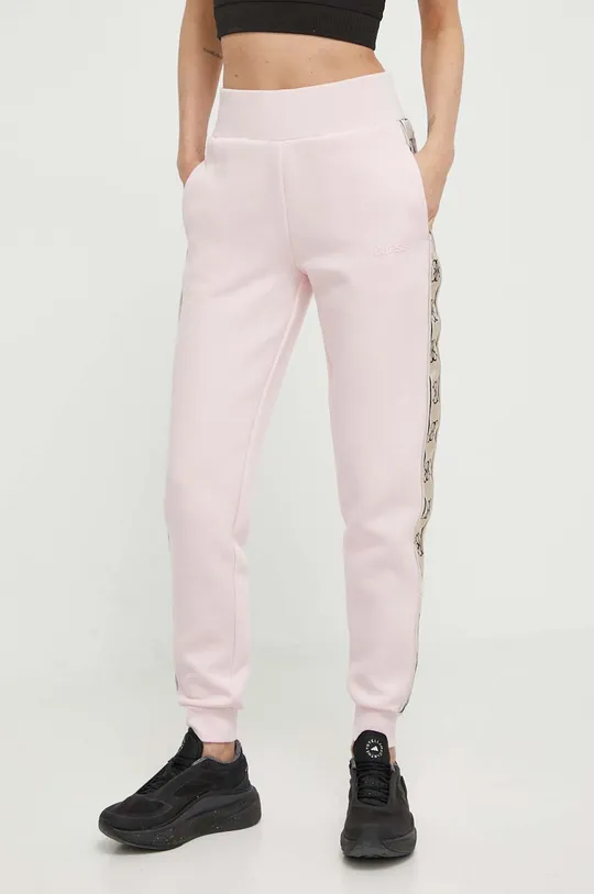 różowy Guess spodnie dresowe BRITNEY Damski