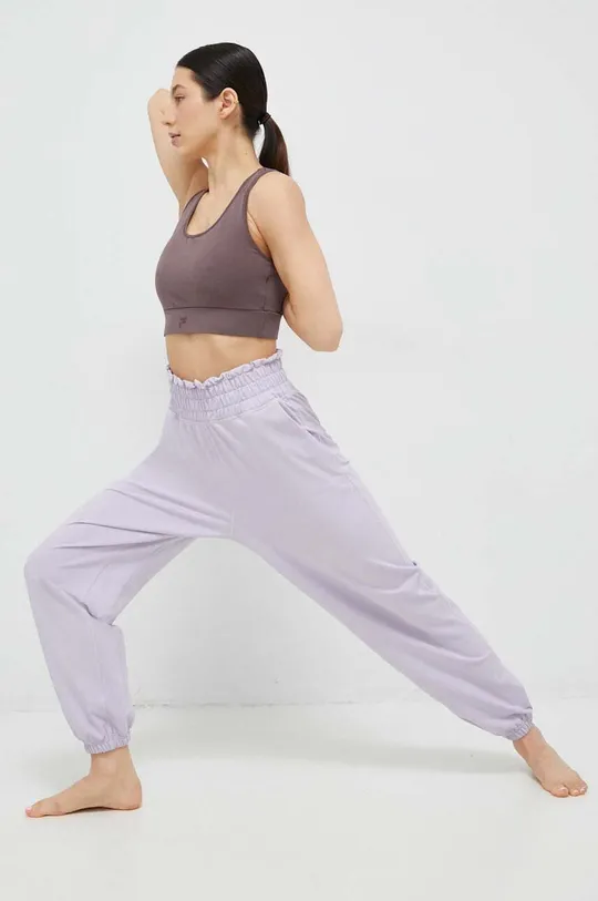Штани для йоги adidas Performance Studio фіолетовий