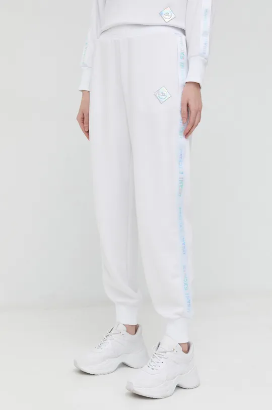 biały Armani Exchange spodnie dresowe Damski