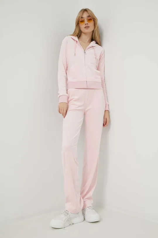 różowy Juicy Couture spodnie dresowe Del Ray Diamante Damski