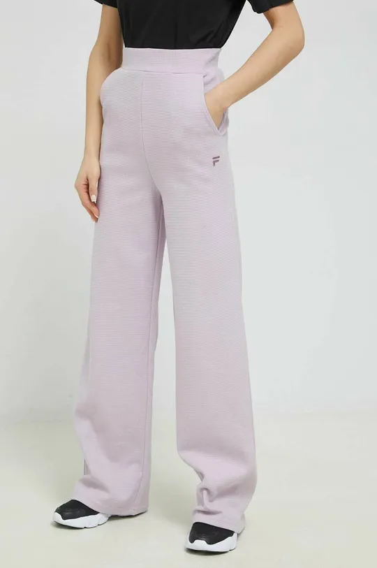 fioletowy Fila spodnie dresowe bawełniane Damski
