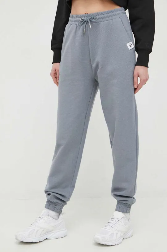 szary Calvin Klein Jeans spodnie dresowe bawełniane Damski