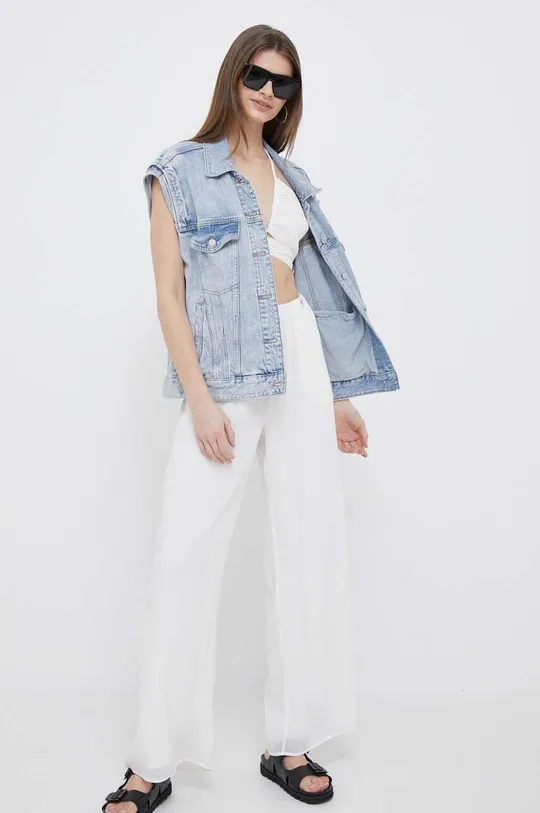 Παντελόνι Calvin Klein Jeans λευκό