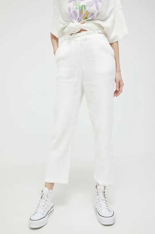 λευκό Βαμβακερό παντελόνι Billabong Γυναικεία
