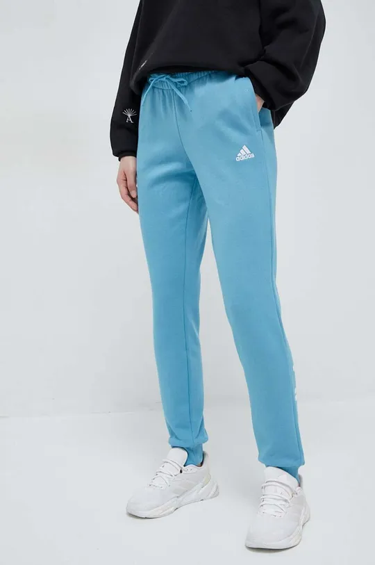 μπλε Βαμβακερό παντελόνι adidas Γυναικεία