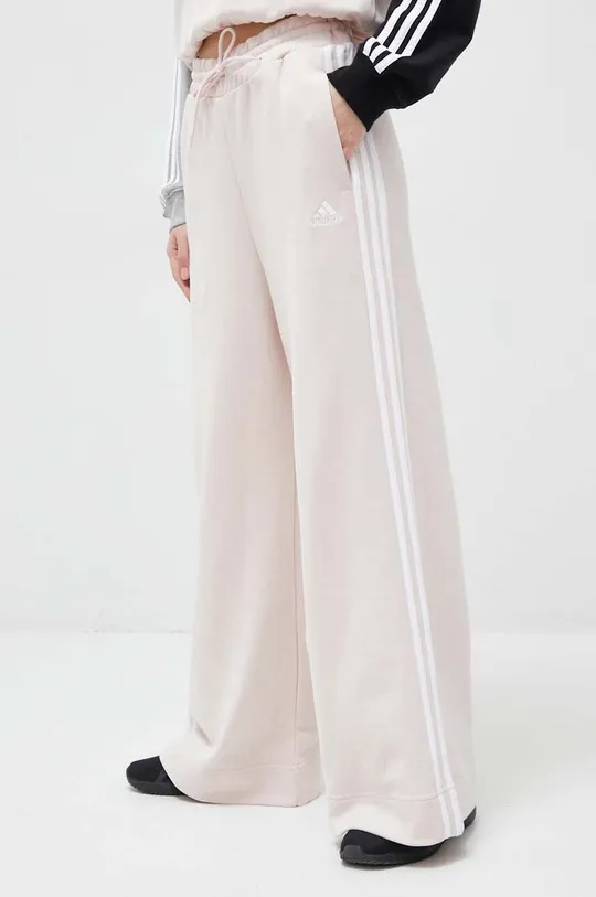 różowy adidas spodnie dresowe bawełniane Damski