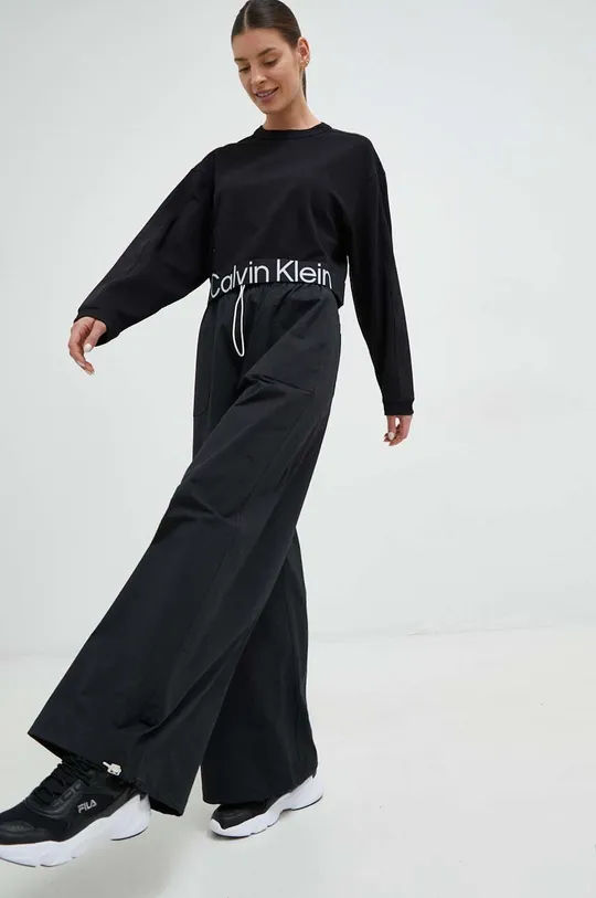 μαύρο Παντελόνι προπόνησης Calvin Klein Performance CK Athletic Γυναικεία