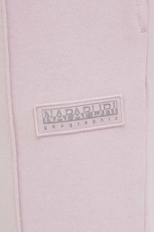 różowy Napapijri spodnie dresowe bawełniane