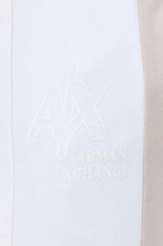 λευκό Βαμβακερό παντελόνι Armani Exchange