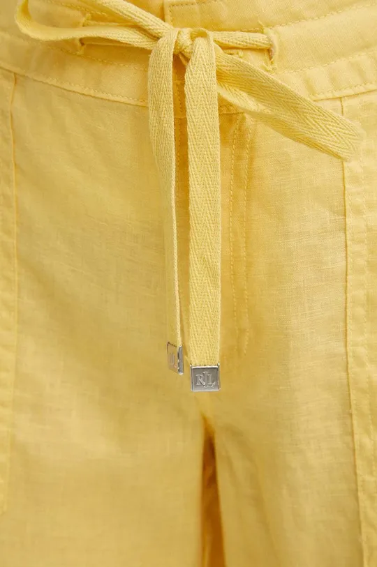 κίτρινο Λινό παντελόνι Lauren Ralph Lauren