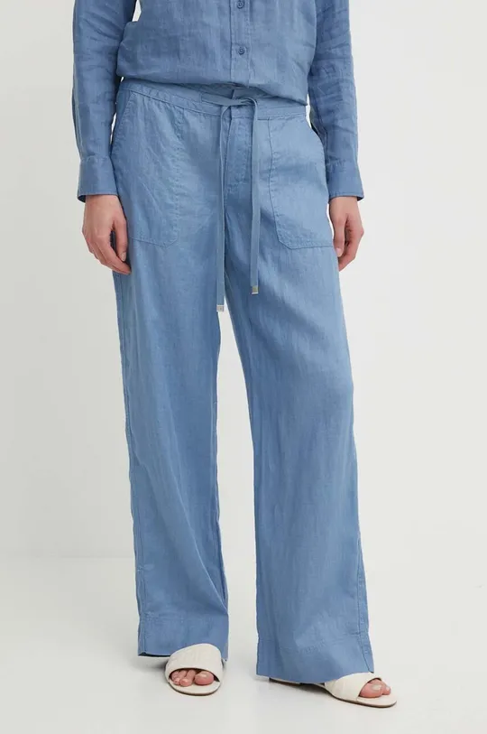 niebieski Lauren Ralph Lauren spodnie lniane Damski