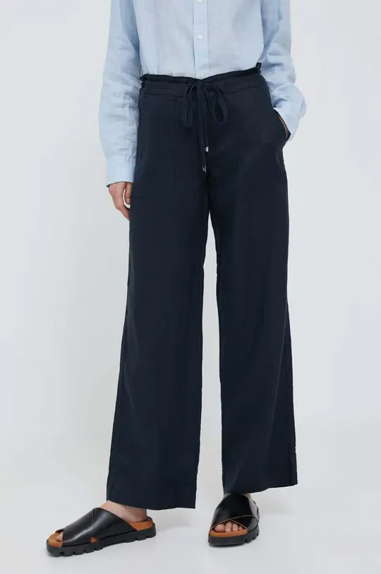 blu navy Lauren Ralph Lauren pantaloni in lino Donna