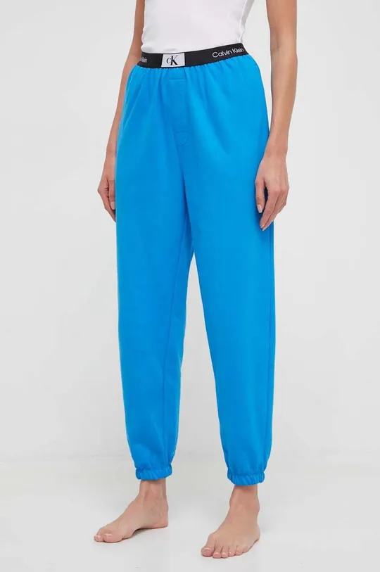 Бавовняні штани лаунж Calvin Klein Underwear блакитний
